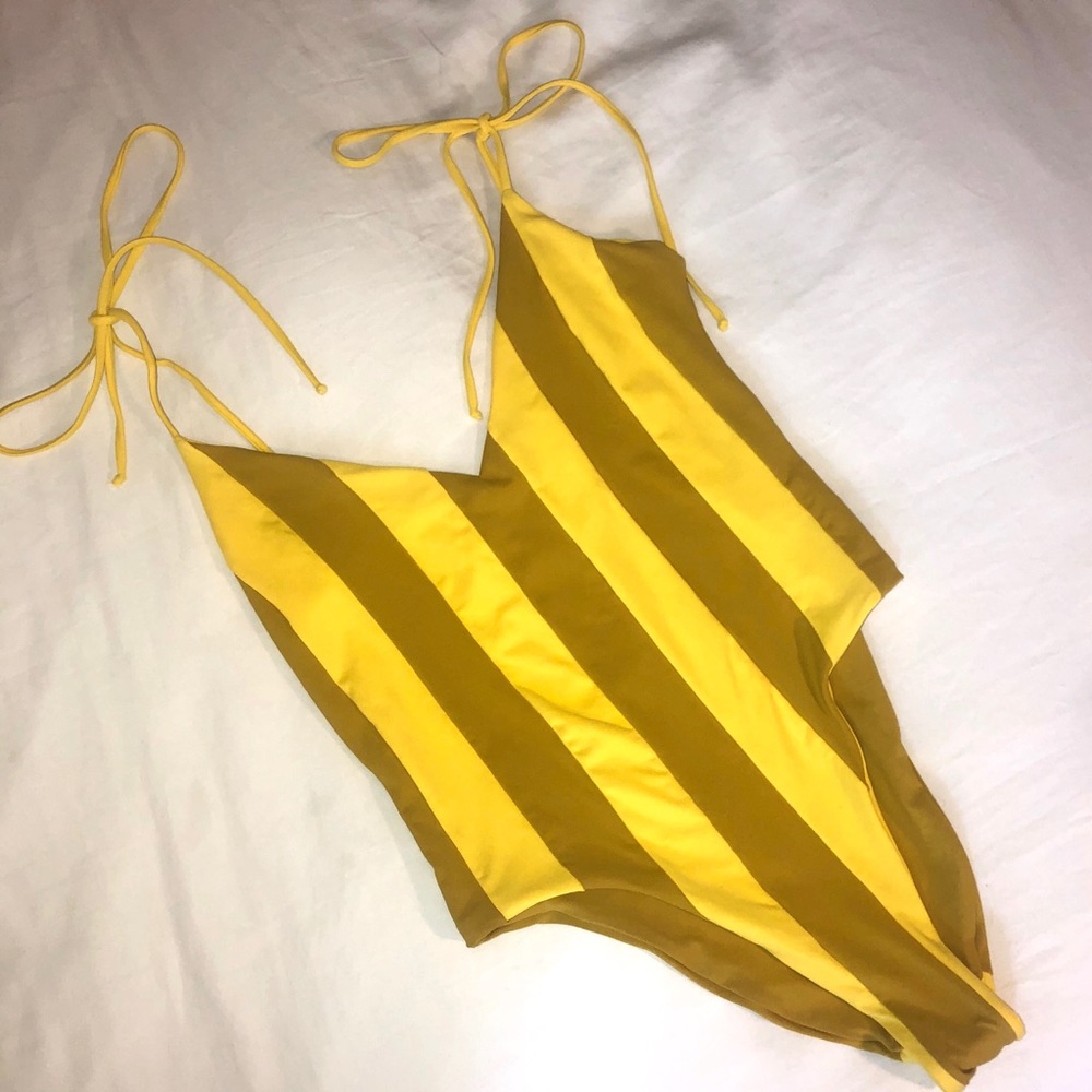 SIAN SWIMWEAR ZAVANNAH YELLOW STRIPED ONE PIECE